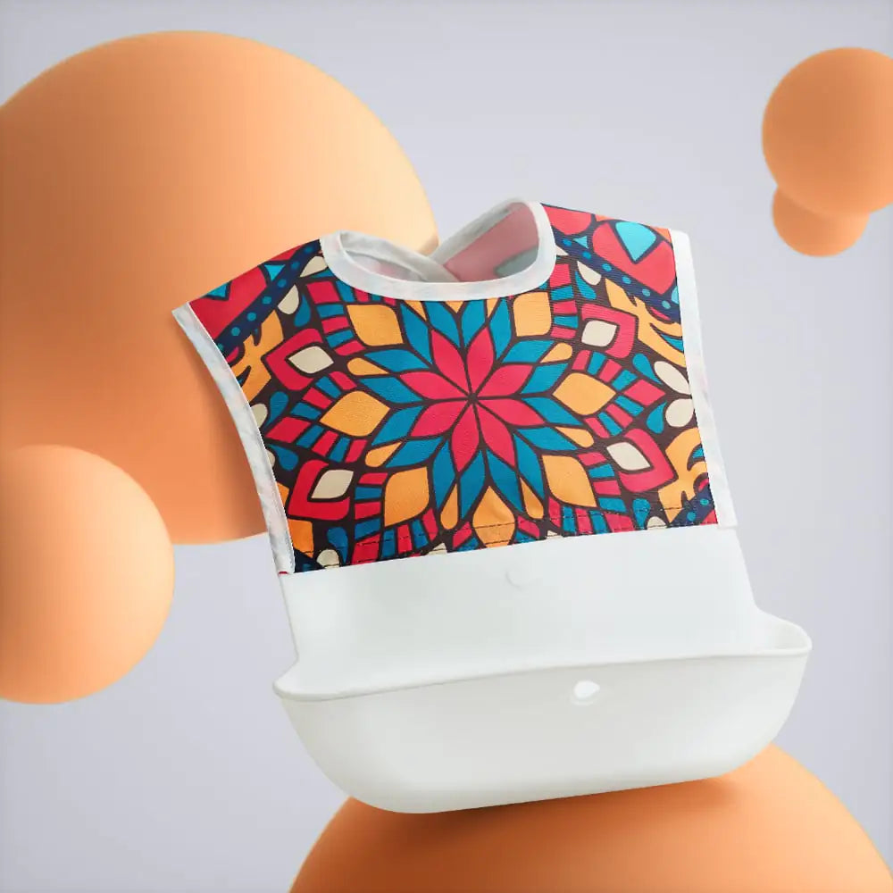 Silicone Baby Bib with Waterproof Rice Pocket